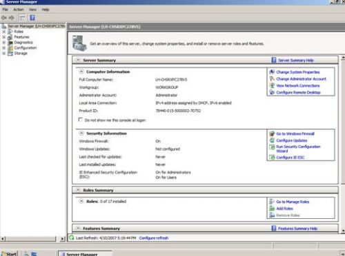 解析Windows Server 2008服務(wù)器管理控制臺